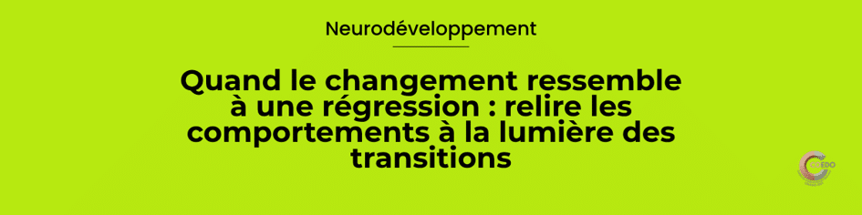 Professionnel accompagnant un jeune lors d'une période de transition dans un établissement éducatif. L'illustration représente la régulation émotionnelle, l'anticipation des changements, le stress adaptatif et une lecture éducative fondée sur les connaissances en neurodéveloppement.