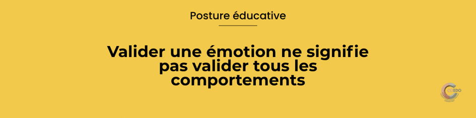 Un professionnel accueille l’émotion intense d’un jeune tout en maintenant une limite claire face à son comportement, illustrant la distinction entre validation émotionnelle et acceptation de l’acte.
